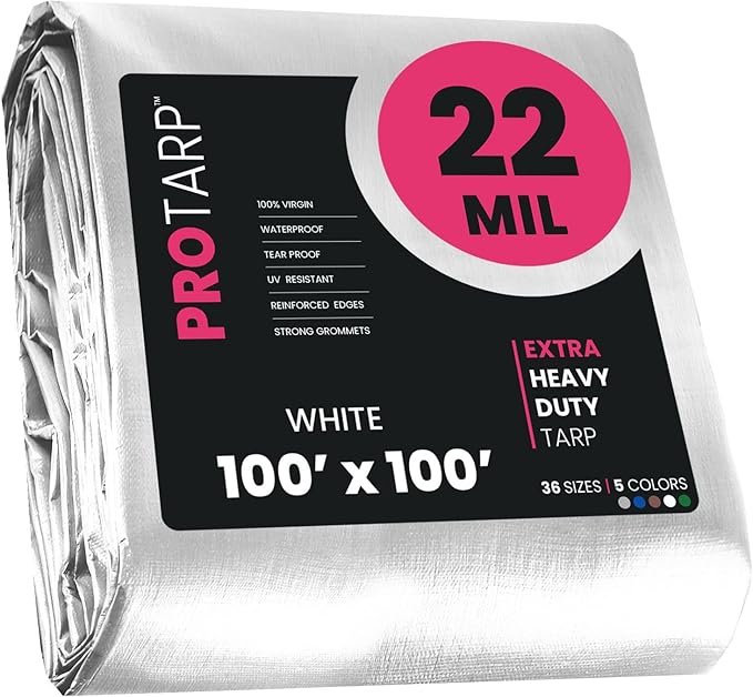 PROTARP Extreme Heavy Duty 22 Mil Tarp Cover, Waterproof, UV Resistant by Protarp