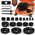 HORUSDY Hole Saw Set 24PCS Hole Saw Kit, Hole Saw Drill Bit Kit, 3/4"-6" 17PCS by HORUSDY