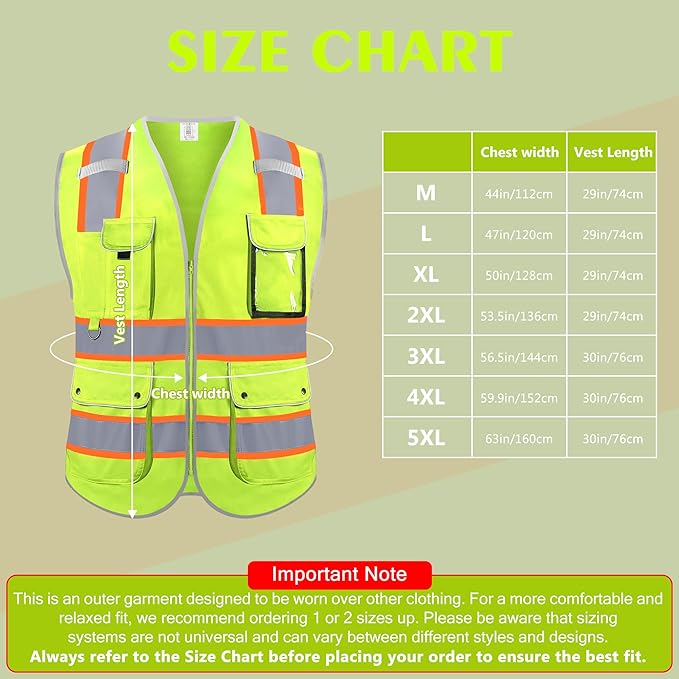 Reflective Safety Vest for Men Women, High Visibility Safety Vest - Image 2