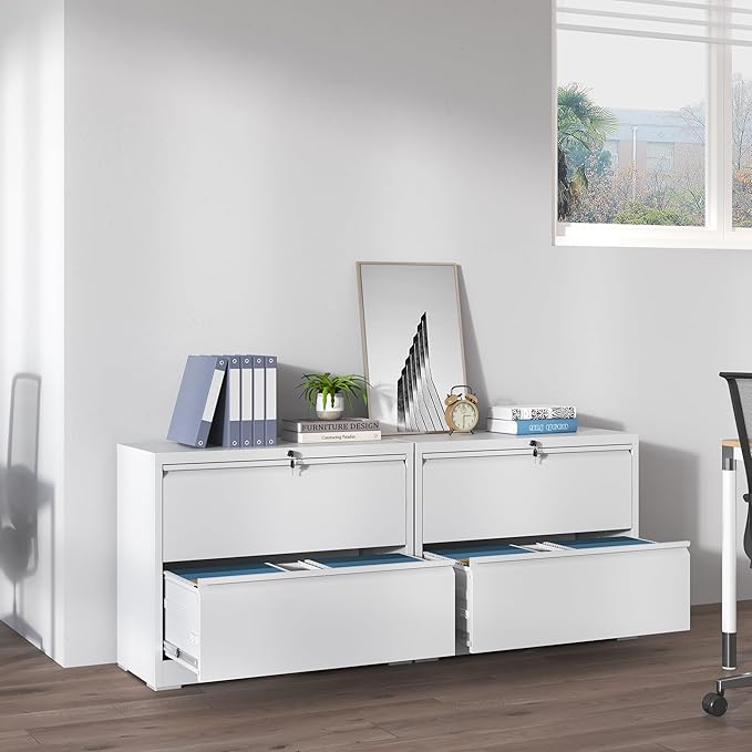 2 Drawer Lateral File Cabinets Office Metal Filing Cabinet Steel Storage Cabinet - Image 2