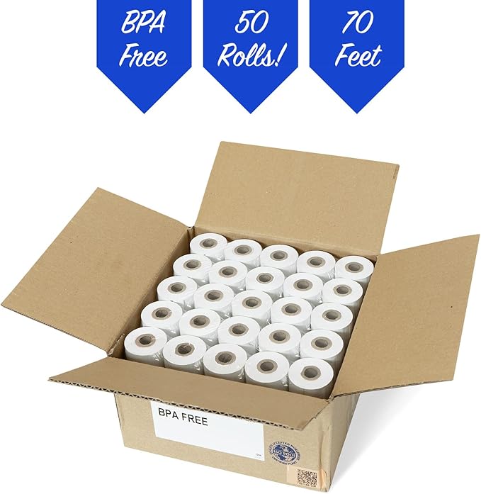 2-1/4 X 70 Thermal Paper Verifone VX520 Ingenico ICT220 ICT250 First Data FD400 - Image 5
