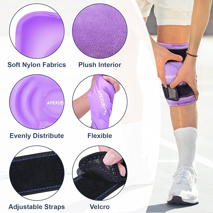 APEXUP Ice Pack for Knee Pain Relief, Large Reusable Wrap After Surgery - Image 2
