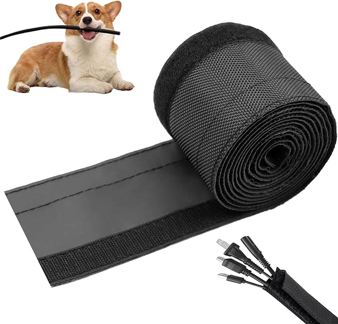 1/2" - 6.6FT Chew Proof Cat Cord Protector（Hook & Loop Split Sleeve by Unknown