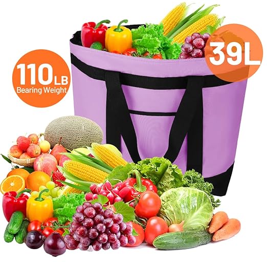 Insulated Reusable Tote Bag for Grocery Shopping for Women/Men, Pizza/Food - Image 4