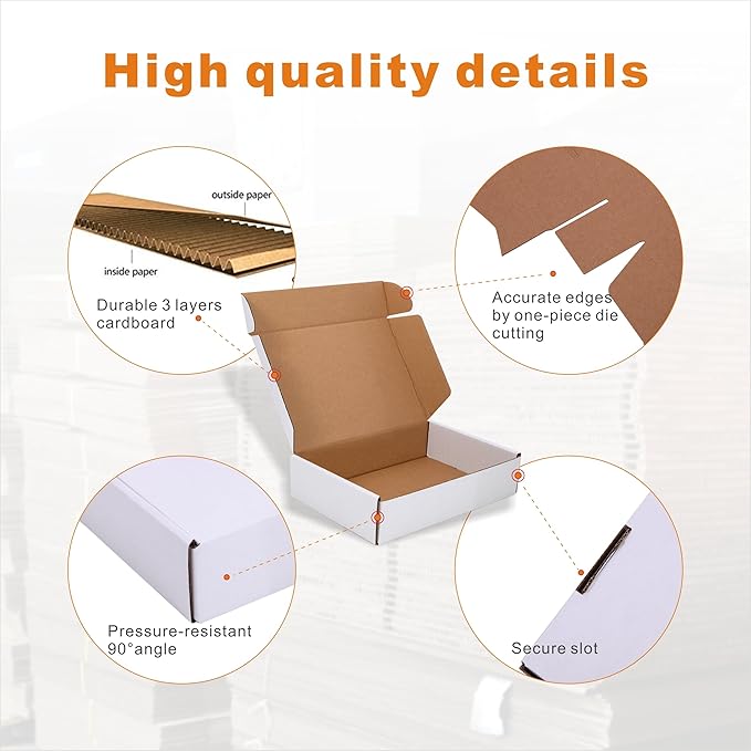 50 Pack 9x6x2'' Small Shipping Boxes, Corrugated Cardboard Mailers - Image 3