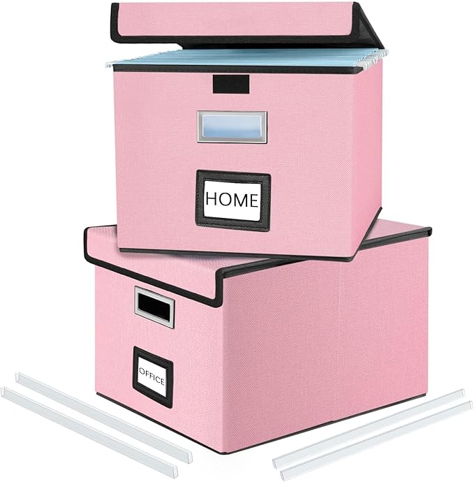 Huolewa Collapsible File Storage Organizer Boxes by Huolewa