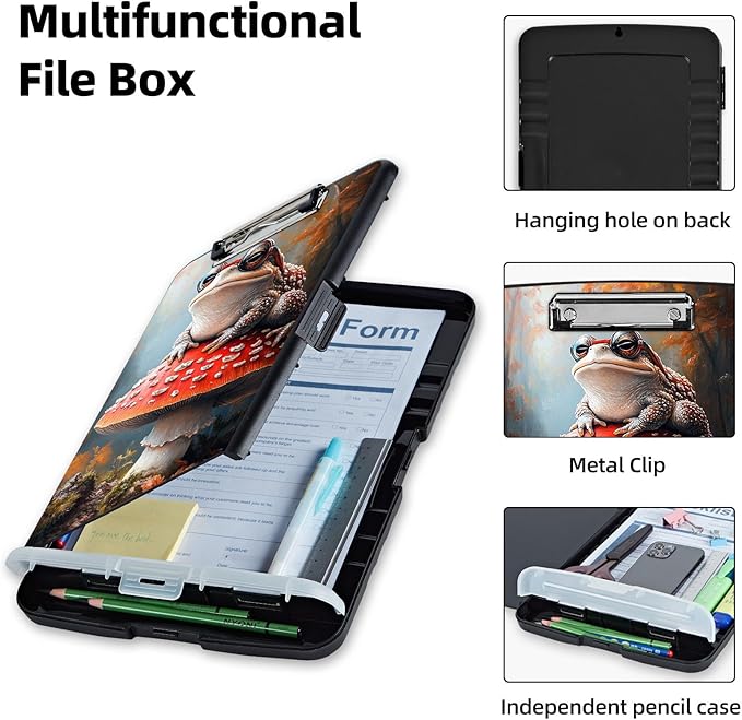Clipboard with Storage Box & Pen Holder, Heavy Duty Clip Boards 8.5x11 - Image 3