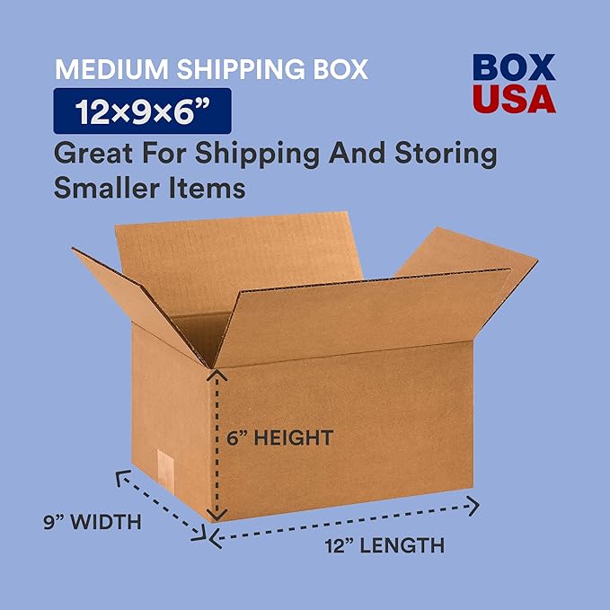 BOX USA Shipping Boxes 12"L x 9"W x 6"H, Packaging and Storage - Image 2