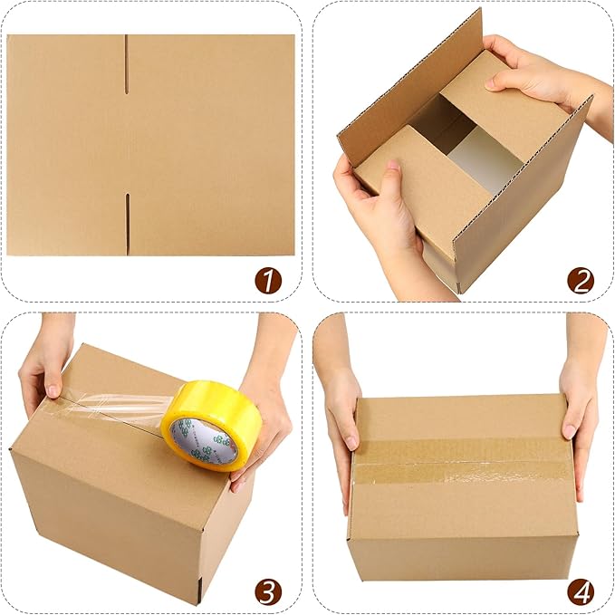 Outus 32 Pack 4 Sizes Shipping Boxes Mailers Corrugated Cardboard Box Kraft - Image 4
