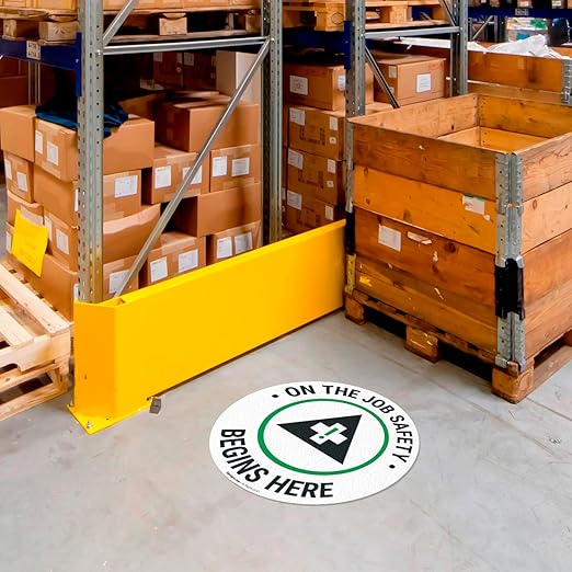On The Job Safety Begins Here 18x18 inches, Floor Decal Anti-Slip Adhesive - Image 7