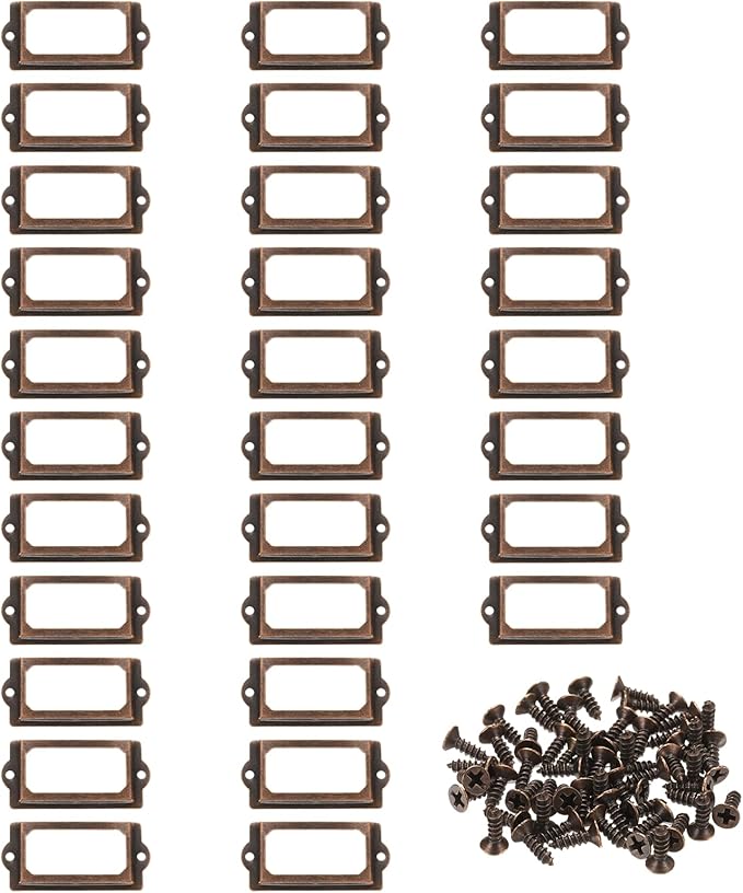 PATIKIL 70x33mm Metal Label Holders by PATIKIL