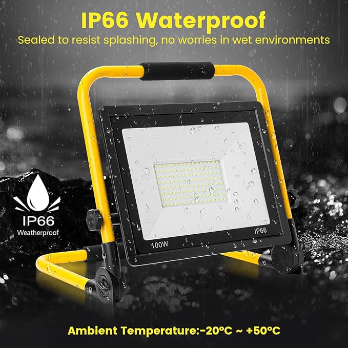 Waterproof Portable Flood Light 100W 10000 LM LED Work Light - Image 3