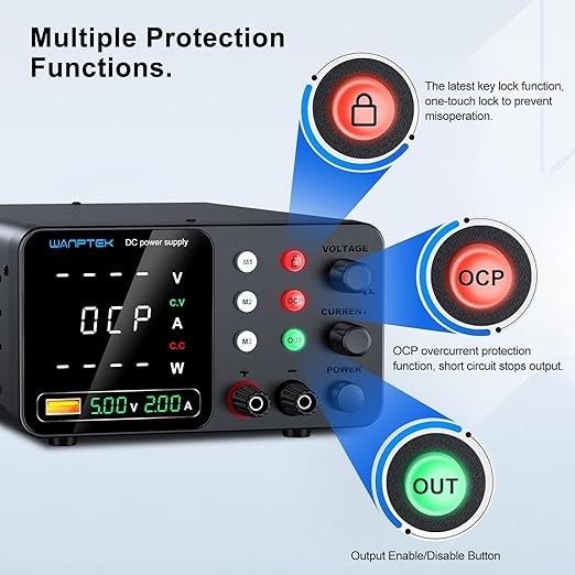 DC Power Supply Variable, 120V 3A Adjustable Switching Regulated Bench Power - Image 3