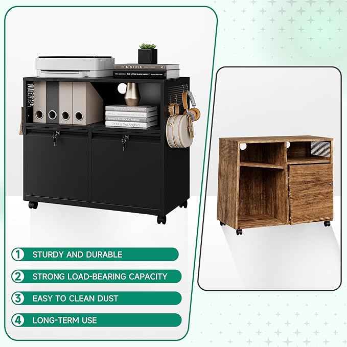 Letaya Mobile 2 Drawer File Cabinet - Image 7