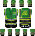 BeautyWill 10 Pack Custom Mesh Safety Vest Customized Logo Class2 High by BeautyWill