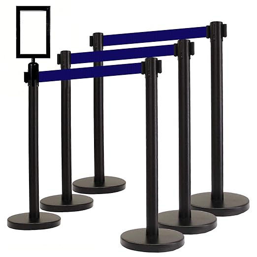 VIP Crowd Control Retractable Belt Stanchion Queue Safety Barrier Set by CrowdControlCenter