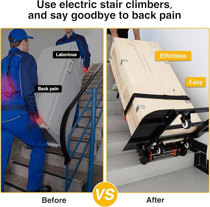 Electric Stair Climbing Dolly, 400lb Max Load Heavy Duty, Powered Stair Climber - Image 4