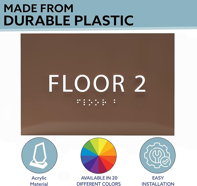 6" X4" Floor 2 Sign - Image 2