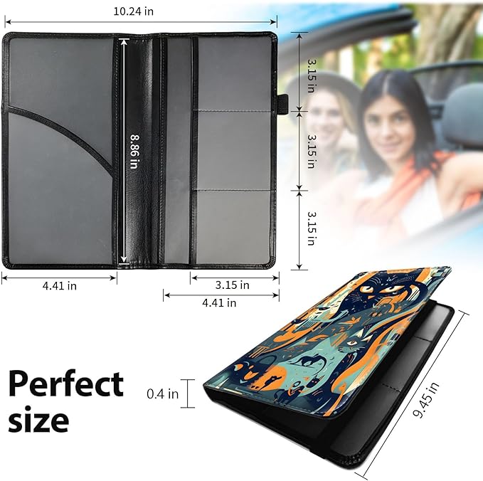 Car Registration and Insurance Holder, Leather Car Glove Box Organizer - Image 5