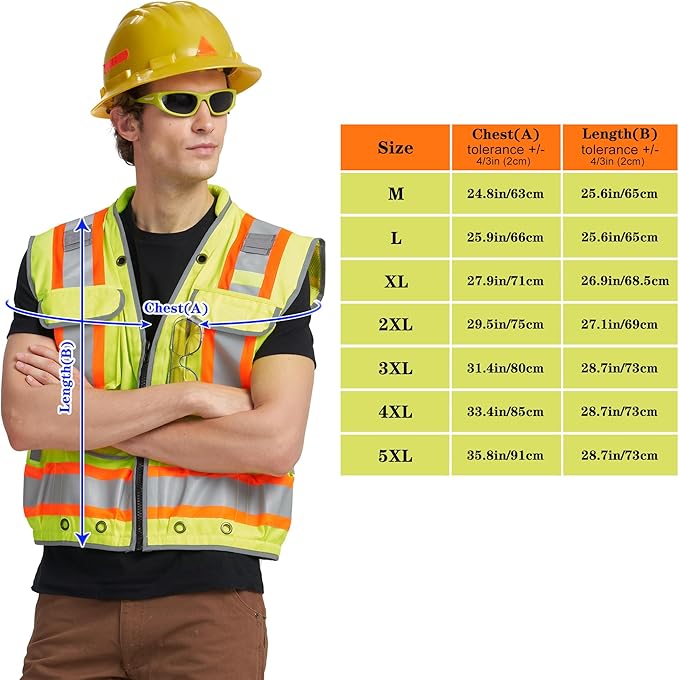 AYKRM Heavy Woven cotton High Vis Reflective work construction safety vest - Image 3
