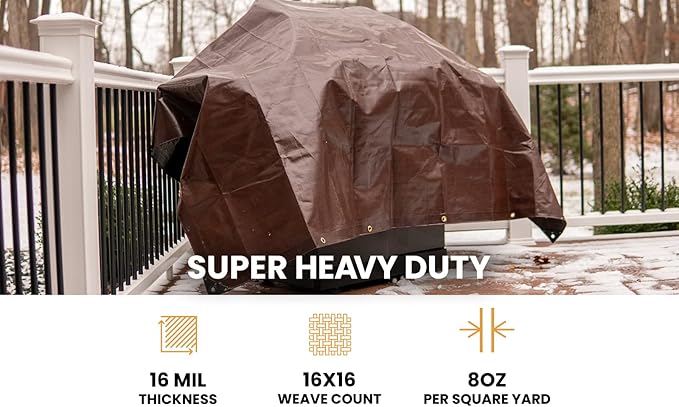WHITEDUCK Super Heavy Duty Poly Tarp Cover 16 Mil & 10 Mil - Image 3