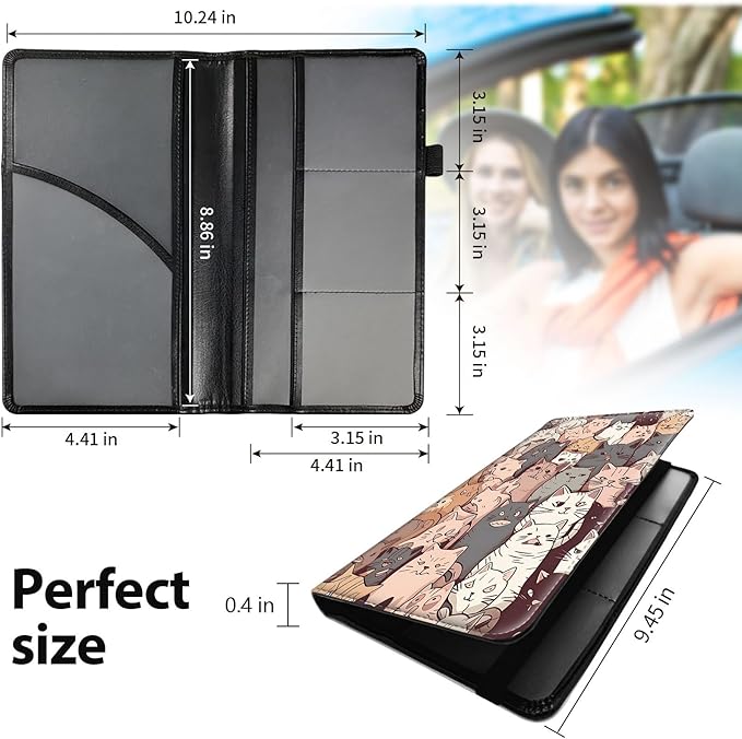 Car Registration and Insurance Holder, Leather Car Glove Box Organizer - Image 5