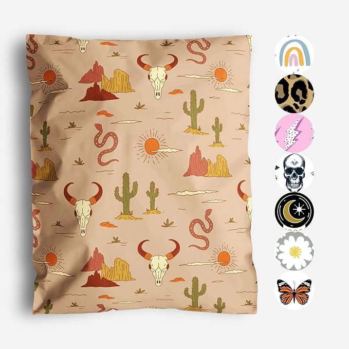 10x13 Poly Mailers – Western Boho – Waterproof, Tear-Resistant Shipping Bags by PackageMint