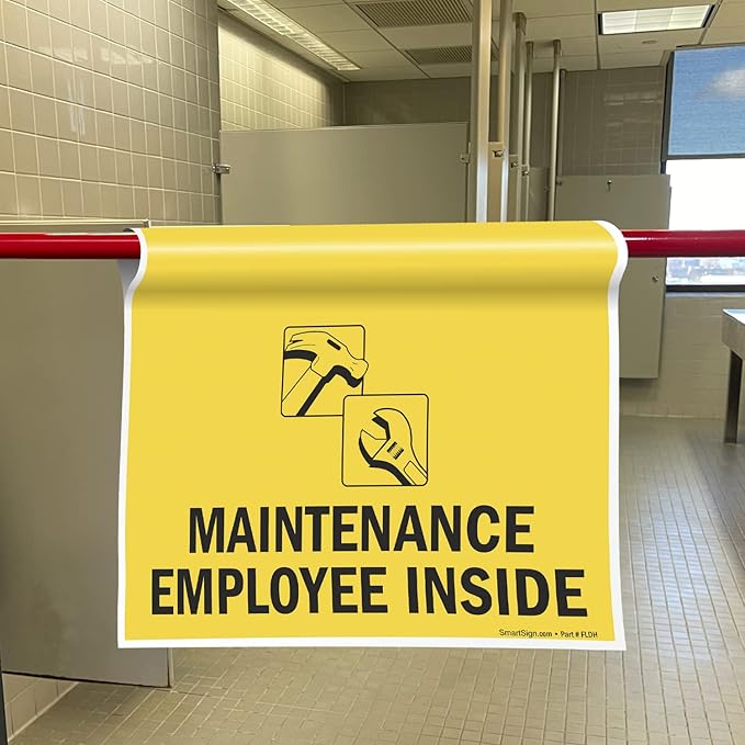SmartSign Hanging Doorway Barricade, 11.25" x 18" Vinyl, Spring-loaded - Image 4