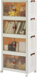 4 Tier Plastic Stackable Storage Bins and Boxes Organizer, Foldable Containers by Unknown