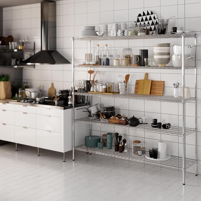 18" Deep x 72" Wide x 74" Height Wire Shelving Kit | 5-Tier | NSF Commercial - Image 8