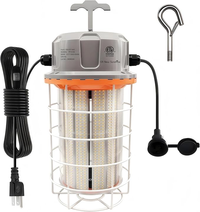400W Construction Light, 56000lm LED Temporary Work Light, 5000K Daylight White by CA+New+Sunshine