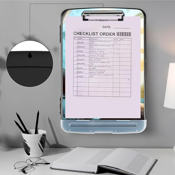 Clipboard with Storage, Storage Clipboard with Pen Holder, Heavy Duty Plastic - Image 4