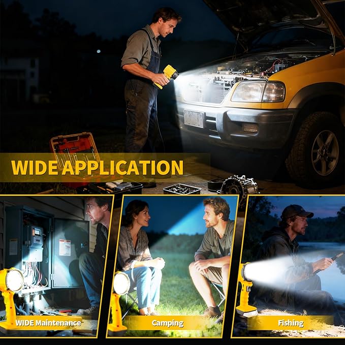 LED Work Light Compatible with DEWALT, Portable Dual Head Handheld Spotlight - Image 6