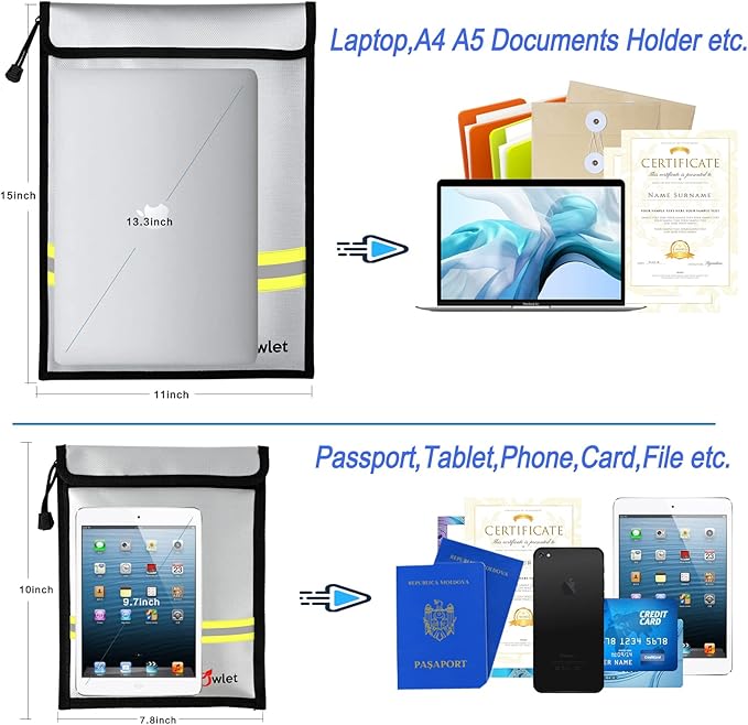 Fireproof Waterproof Money Document Bag - Image 2