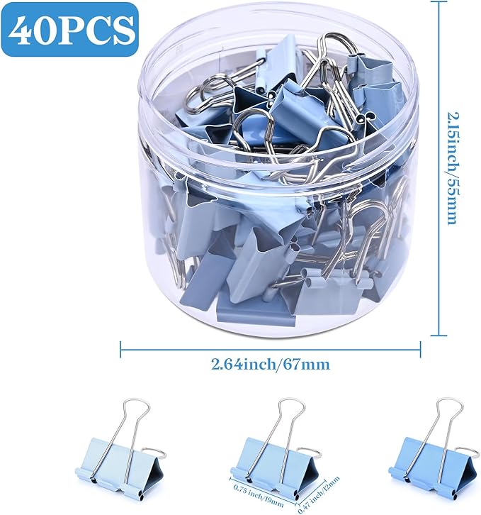 Temiary Aesthetic Binder Clips, Binding Paperwork Clamps - Image 2