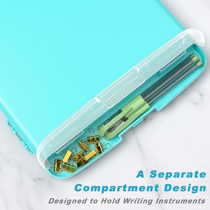 Rimilak Plastic Clipboard with Storage, 8.5 x 11 High Capacity Folio Nursing - Image 4