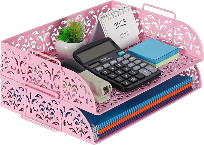 EasyPAG Paper Organizer for Desk 2 Tier Stackable Paper Tray for A4 Legal Size - Image 2