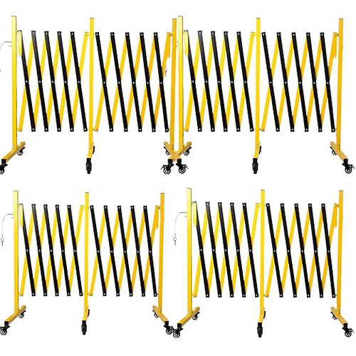 17FT Traffic Barricade with Casters, Metal Expandable Barricade, Folding by Bstyjqxh