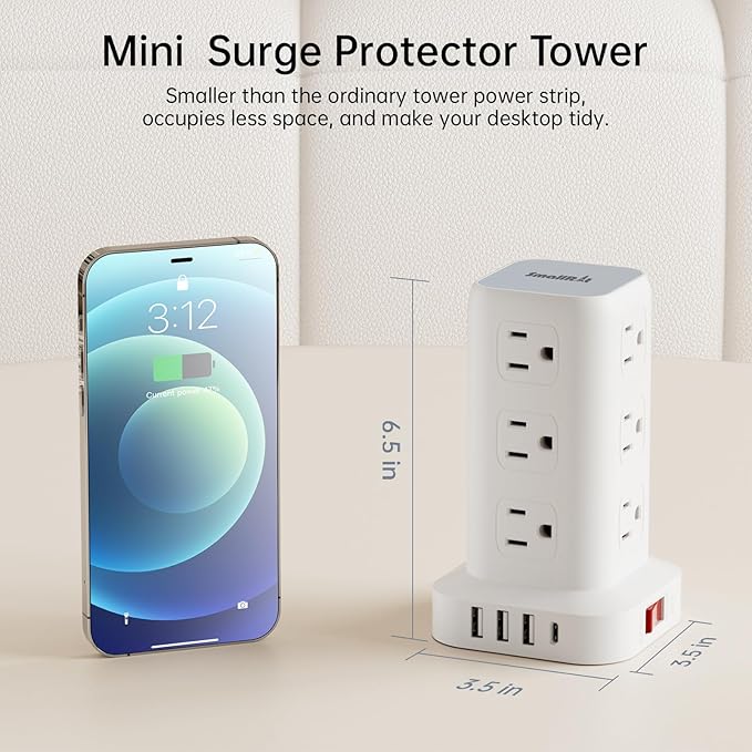 Surge Protector Power Strip Tower - Image 5