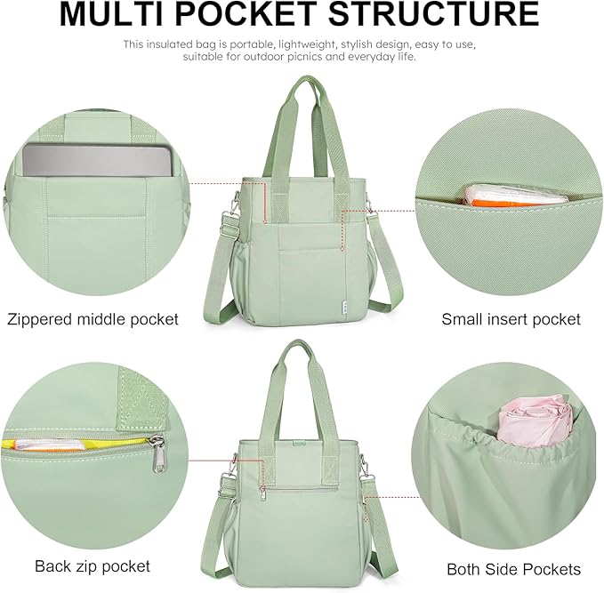 NOL Insulated Lunch Bag for Women, Large Spacious Lunch Tote Bag - Image 3