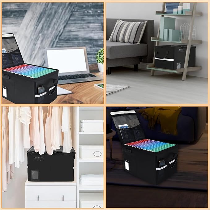 Upgraded 5200°F Fireproof Document File Organizer Box, Fireproof Storage Filing - Image 3