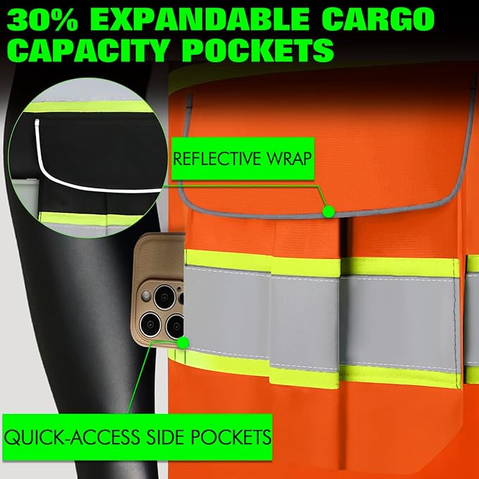BeautyWill Custom Logo 10/20 Pack Safety Vest Class2 High Visibility Vest - Image 5