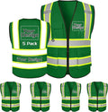 Custom Safety Vest with Logo Pockets High Visibility Reflective Vests by CustomTok