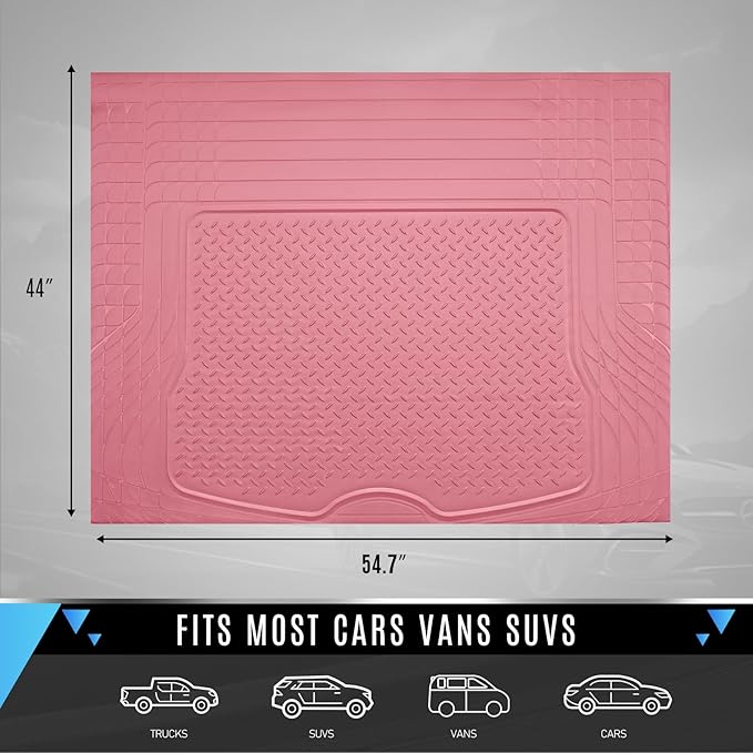 PIC AUTO Heavy Duty Rubber Trunk Cargo Liner Floor Mats, Trimmable to Fit - Image 3