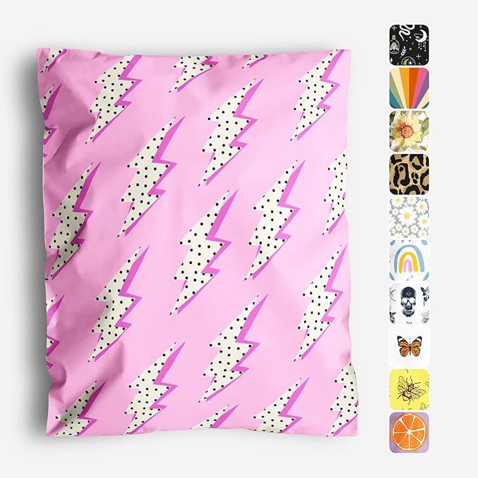 10x13 Poly Mailers – Lightning Bolt – Waterproof, Tear-Resistant Shipping Bags by PackageMint