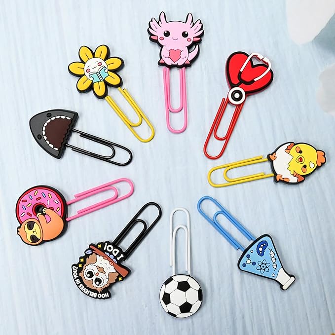 50 PCS Random Paper Clips Metal Paperclip Large Size Paper Clip Cute Bookmark - Image 5