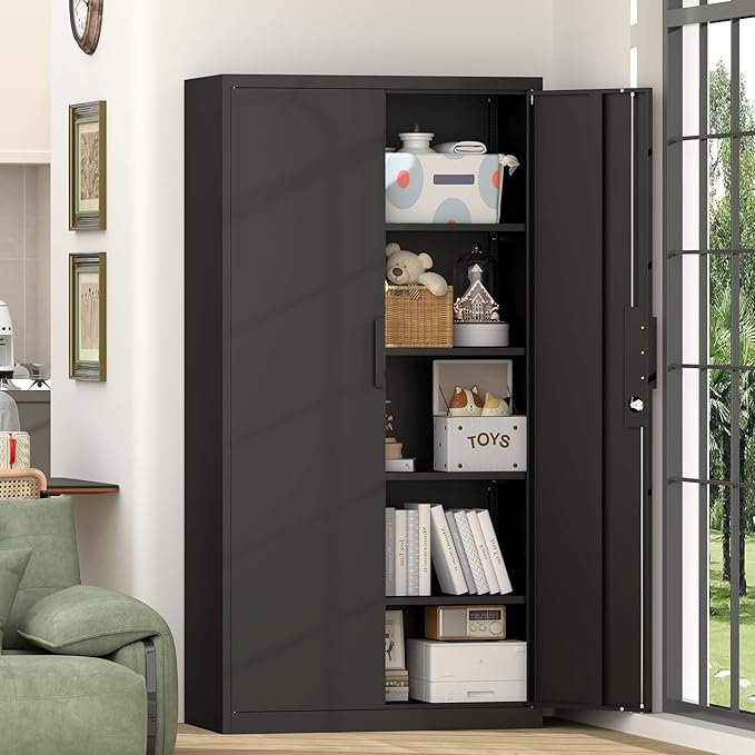 72" H Metal Garage Cabinet, Metal Lockable Storage Cabinet - Image 2