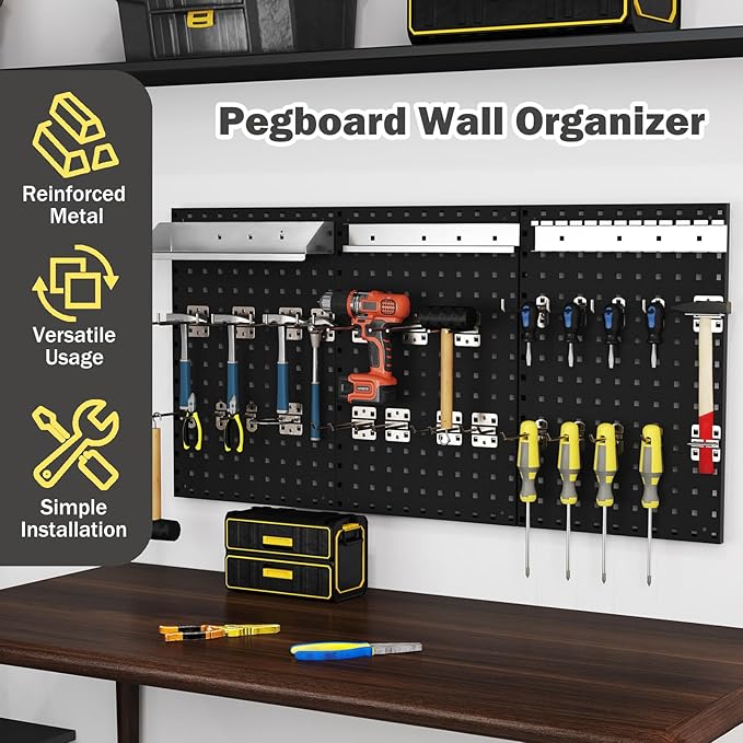 Goplus Garage Pegboard, Metal Pegboard Tool Organizer Kit - Image 2