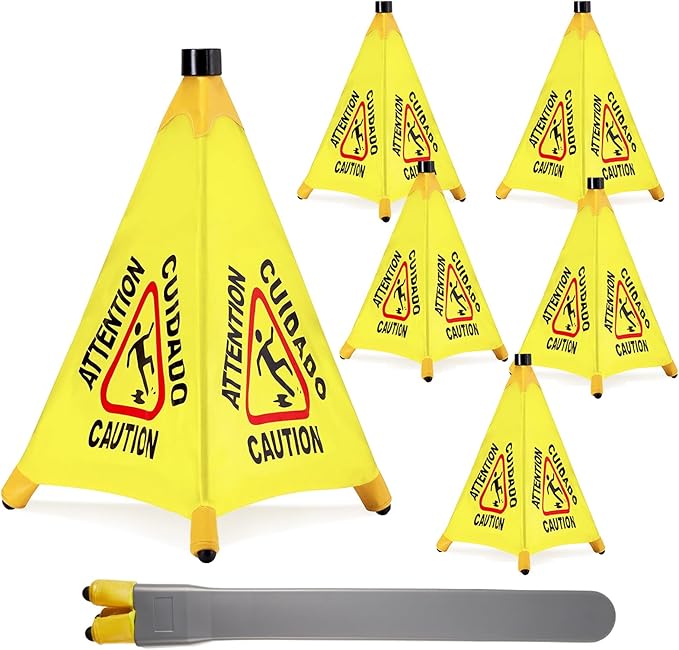 6 Pcs Pop up Wet Floor Sign by Seeshack