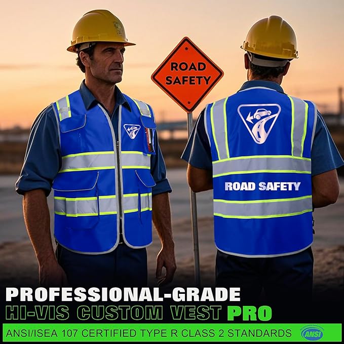 BeautyWill Custom Logo 10/20 Pack Safety Vest Class2 High Visibility Vest - Image 3
